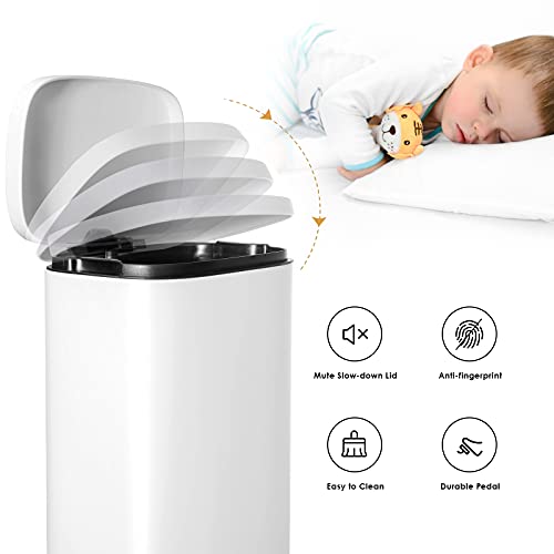 Caneca de Basura de Acero Inoxidable con Tapa y Cubeta Interior, 8 Gal miniatura 2