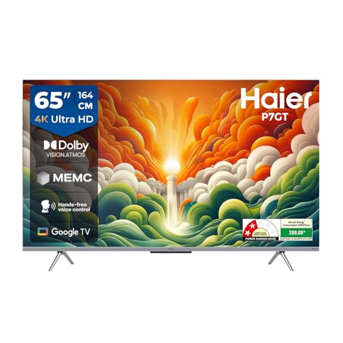 Haier 164 cm (65) P7GT Series 4K Ultra HD Smart LED Google TV 65P7GT-P (Grey)