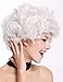 WIG ME UP- 91097-ZA68C Peluca señoras Mujer Carnaval Halloween Blanca, Rizado, Corto,...