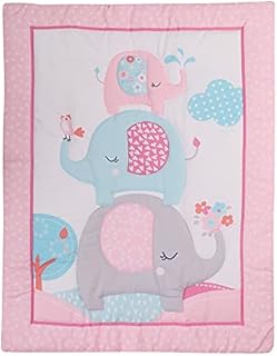 TEALP Baby Toddler Blanket Quilt Cot Comforter Crib Baby Quilts for Boys and Girls Nursery Bed Throw Blanket 84x107cm-Giraffe, Elephant