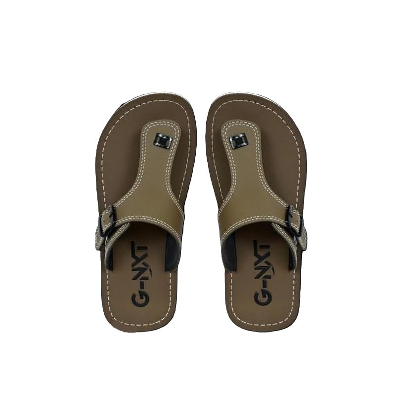 IS FootDesign Men's Lightweight Printed Synthetic Upper Rubber Sole Slip-On Comfort Slippers Brown 10_5157-image-11
