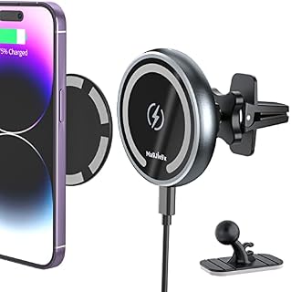 MAGJIEYX Magnetic Wireless Car Charger for Magsafe Car Mount iPhone 14/13/ Pro/13 Pro Max/ 13 Mini/iPhone12/12 Pro/ 12 Pro Max/12 Mini, Fast Car Charging, Car Dashboard and Air Vent Car Phone Holder
