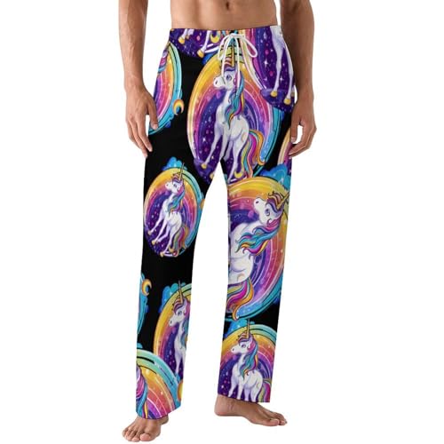 Uni-corn-horse Mens Pajama Pants Print Lounge Pant PJ Bottoms Sleepwear Loungewear