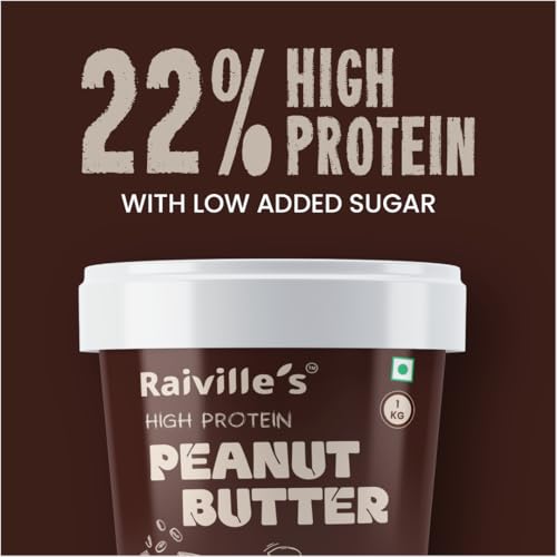 Image of Raiville's High Protein Peanut Butter Premium Belgian Dark Chocolate, 1 Kg | Crunchy Chocolate Peanut Butter Made with Roasted Peanuts | Protein Peanut Butter Spread for Bread, Toast, Smoothies & Healthy Snacks