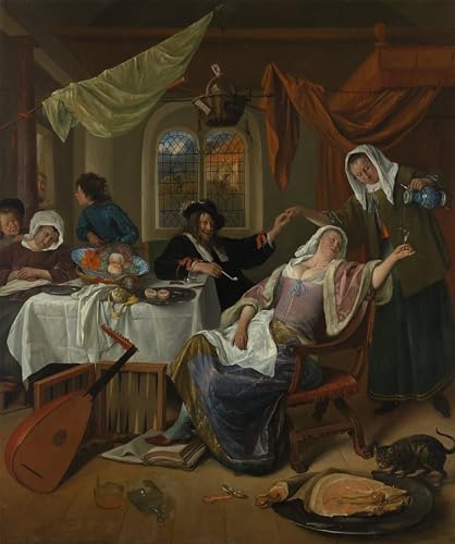 Toile Jan Havickszoon Steen la dissolue affiche peinture murale de salon en 60x90cm