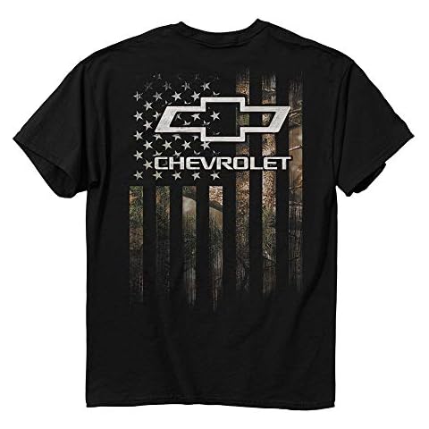 Buck Wear Mens Chevy Camo Accent Flag T-Shirt, Black, 3X-Large Cover