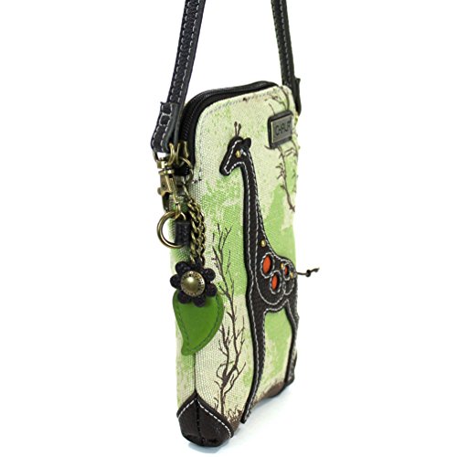 CHALA Canvas Cell Phone Crossbody Purse - Women Multicolor Handbag with Adjustable Strap - Giraffe - sand - Thumbnail 6
