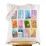 G2TUP Kingdom of Dreams Canvas Tote Bag Mouse Theme Park Gift Fantasy Land Park Shoulder Bag Dreamworld Merchandise (Dream Park TG)