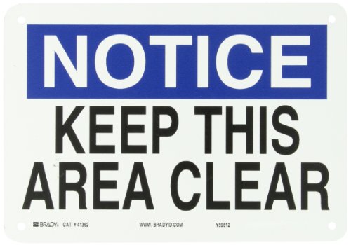 Panneau Keep This Area Clear Brady pour interdire le blocage des zones de passage