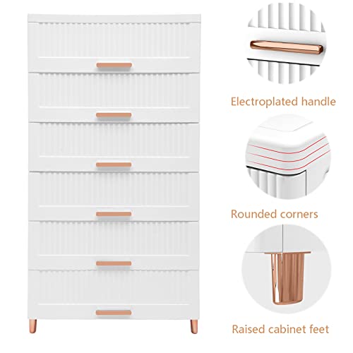 Kensyuint Plastic Dresser Storage,Dresser,Chest Of Drawers,Closet Organizer,Plastic Drawers,With 6 Drawers Dressers Storage Cabinet Tall Dresser,For Clothes Plastic Drawer Dresser,Home Bedroom #TOP2