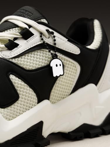 Image of The Souled Store Fumes NX: Sage Men and Boys Low Top Sneakers Green and Off White Streetwear Chunky Trainer Breathable Mesh Cushioned Midsole Durable Sole Lace Up Lightweight Padded Collar