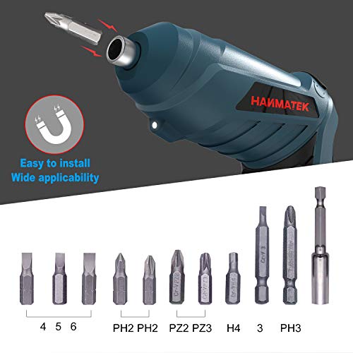 HANMATEK Rechargable Cordless Screwdriver Kits with straight and pistol style Powerful Electric Screwdriver Small Screw Guns