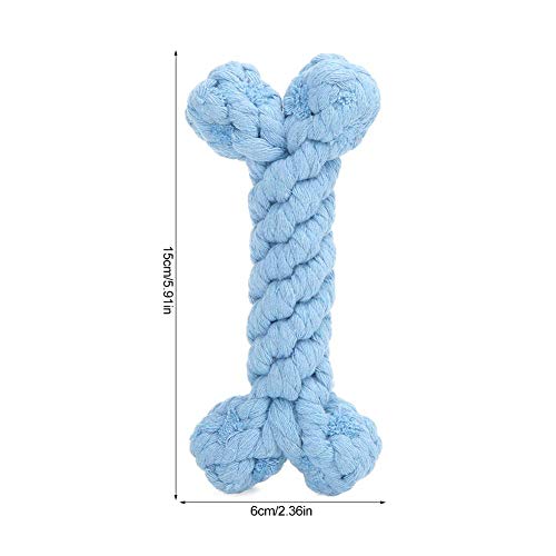 Fdit Puppy Chew Toys Dog Teething Training Cotton Rope Toy Braided Cotton Rope Toy for Pet Dog Puppy Teeth Cleaning(Blue Bone) - Image 4