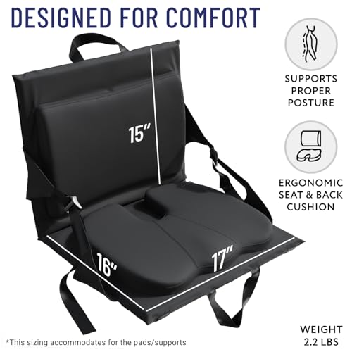 Save 55% on Memory Foam Stadium Seat with Back Support