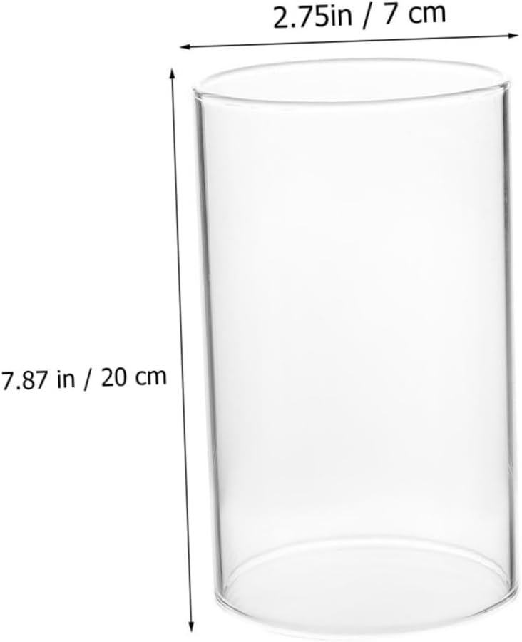 Zerodeko Cylindrical Glass Candle Shade Open-Ended Candleholder for Home Decor Elegant and Design for Romantic Settings and Centerpieces