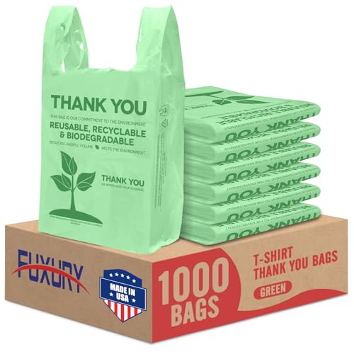 Sac de remerciement en plastique vert 29,5 cm pour petite entreprise