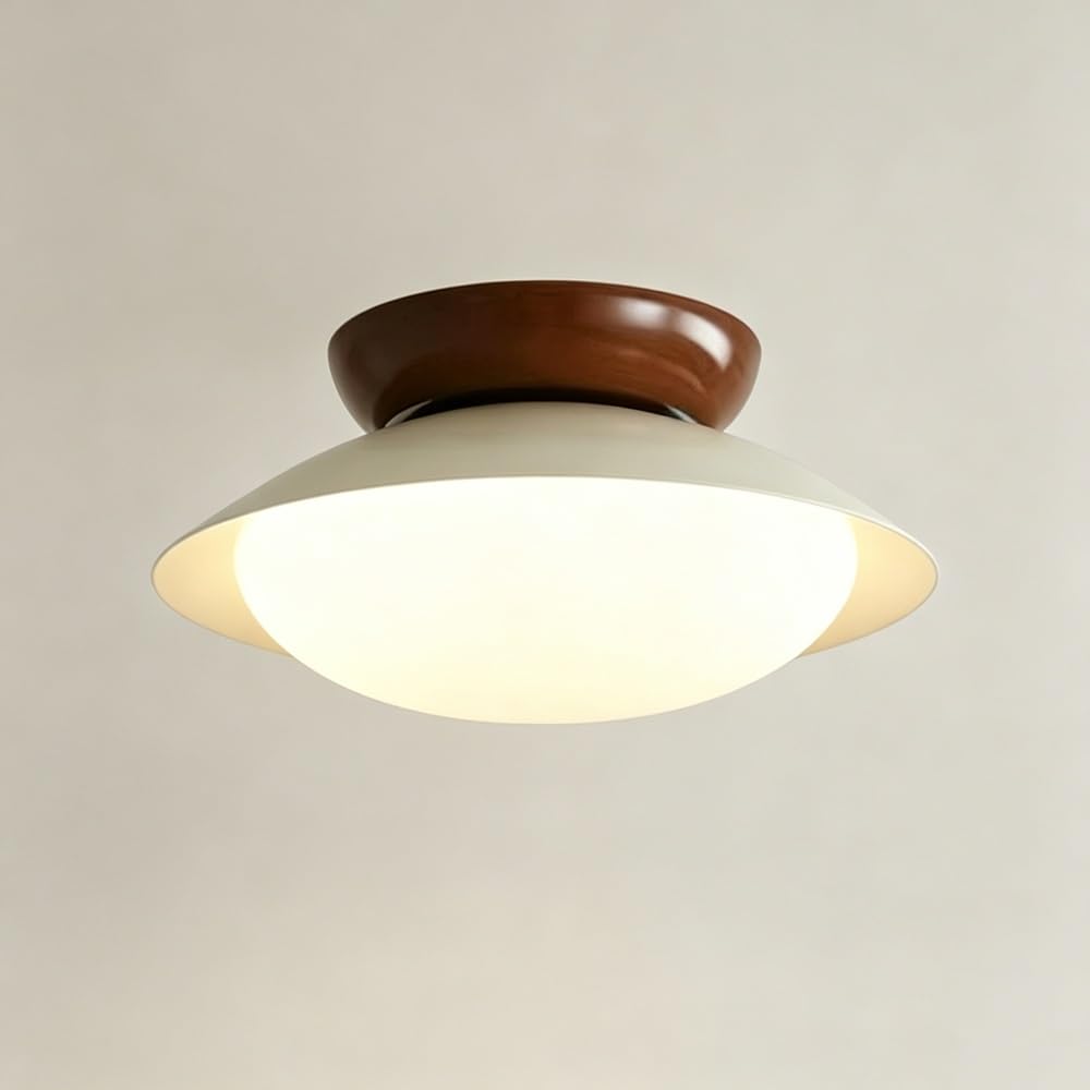 LYOUAE Retro Iron & PE Ceiling Lamp Mid Century UFO Ceiling Light