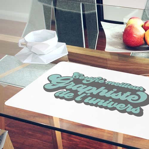Graphisme design sets de table souples napperons blanc grand format en liège haut de gamme