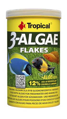 Tropical 3-Algae Flakes 1000ml / 200g - Mangime Universale per Pesci d'Acqua Dolce e marini, in Scaglie