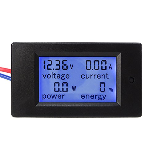 uniquegoods DC6.5-100V 4 in 1 LCD-Anzeigen-Digital-Strom Spannung Energien-Energie-Meter-Multimeter Amperemeter Voltmeter mit Strom Shunt (0-20A)
