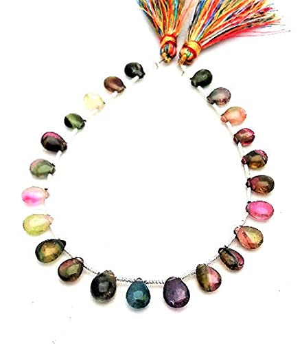 Tourmaline pastèque naturelle en perles poires lisses pour éviter les pierres ternes