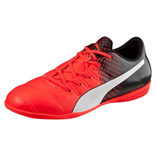 PUMA Unisex-Child Evopower 4.3 Indoor Trainer Soccer Shoe, Red Blast White, 6 M US Big Kid