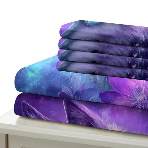Housse de couette violette 3D 200x200 parure de lit microfibre ado - 7