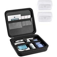 ProCase Diabetes Travel Case, Portable Diabetic Blood Sugar Test Kit Organizer, Protective Carrying Bag for Glucose Monitor, Test Strips, Lancets, Lancing Device & Alcohol Wipes with Small Boxes-Black