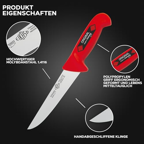 Foto von EIKASO Solingen 3-Teiliges Profi Messer Set geeignet als Metzgermesser, Fleischermesser, Schlachtermesser, Ausbeinmesser & Kochmesser aus Molybdänstahl 1.4116 für Profis und Privat