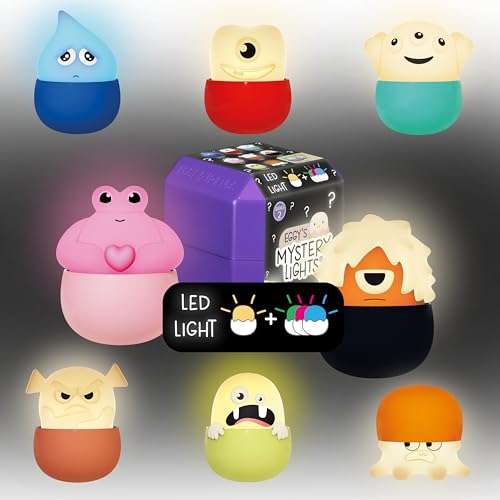 MegaLight Blind Box Mini Nachtlichter für Kinder | Serie 2 | Monster | Mystery Box | zufällige Auswahl | 1 aus 9 zum Sammeln | USB-C AKKU | wiederaufladbar | dimmbar | EGGYS Mystery Lights