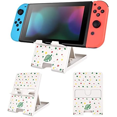 DLseego Ständer Kompatibel mit Switch/Switch OLED/Switch Lite, Faltbarer Verstellbarer rutschfest Playstand für Switch Konsole,Weiß Cover