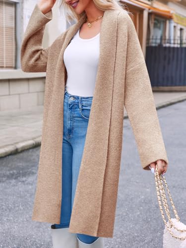 Image of Saodimallsu Womens Long Cardigan Sweaters Chunky Open Front Oversized Slouchy Knit Fall Trendy Coatigan Jackets