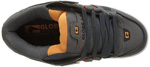 Image of Globe Men's Sabre Skateboarding Shoes, Grey Shadow Pewter Orange, 10.5