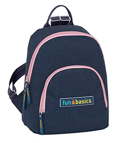 Safta Mini Mochila Fun Basics, Azul Marino/Rosa