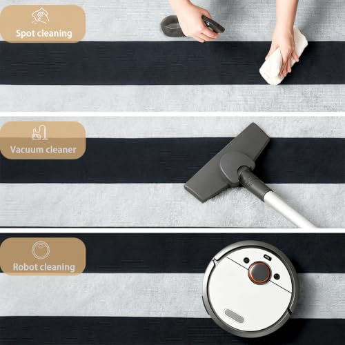 Alfombra de entrada lavable con rayas de cebra para pasillo y cocina moderna 6