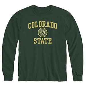 Barnesmith Colorado State University Rams Long Sleeve Adult Unisex T-Shirt, Heritage, Hunter Green, Large