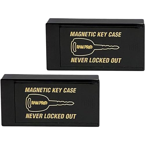 RamPro Hide A Key Magnetic Key Holder Under Car - Hide A Key for Your Car So You Never Lock Out - Plastic Magnet Key Hider to Store a Spare Key for Your Home Storage Office or Vehicle (2 Pack)