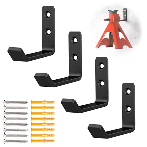 lcusepu Jack Stand Wall Mount Organizer Car Jack Stands Wall Hooks for Hanging Universal Upgrade Designed Garage Hook Heavy Duty Hooks Fits 2 & 3 & 4 & 5 & 6 Ton Heavy Duty Jack Stands (4 Pack)