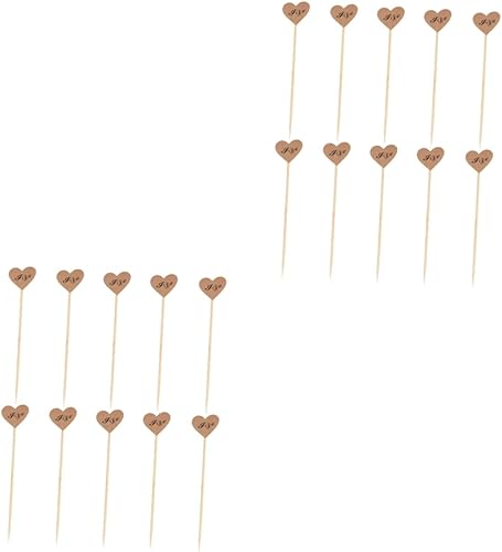 Abaodam 100 Pcs Sandwich Picks Fruitcakes Heart Shaped Toothpicks Appetizer Toothpick Valentines Day Party Supplies Love Cupcake Toppers Cute