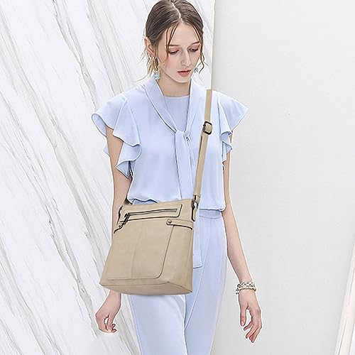 KouLi Buir Crossbody Purses for Women PU Leather Shoulder Bags Multi Pocket Cross Over Bag2