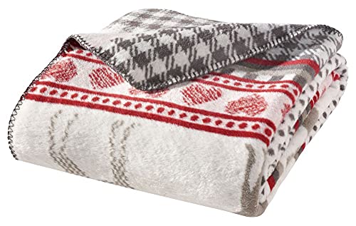 WOHNWOHL Couverture Douillette (150x200cm) • Plaid Doux, Couverture de canapé, Couverture de Salon • Couverture d'hiver - Couverture en Coton certifiée Ökotex • Cover