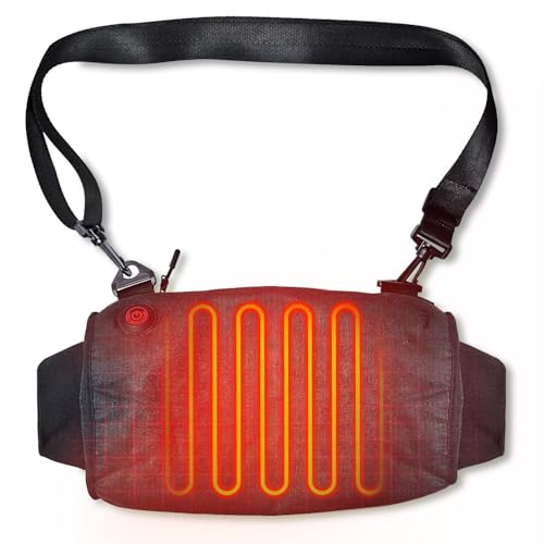 Heated Hand Warmer Pouch with 10000 mAh Power Bank?Portable Graphene Heated Gloves with 3 Levels & Double-Sided Heating ?Hand Muff for Hunting,Fishing,Hiking,Football