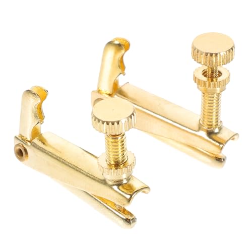 TOYANDONA 2個 小提琴微調器 金色 高精ネジ仕様 簡単取付け バイオリン弦パーツ 初心者向け実用的調音器