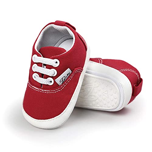 Image of Infant Baby Boys Girls Canvas Sneaker Toddler Slip On Anti Skid Newborn First Walkers Candy Shoes for 0-18 Months