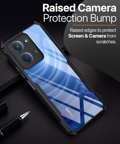 Image of WOW IMAGINE Shock Proof Clear Back Case Mobile Cover for Mi Redmi 15C 5G | Poco C85 5G 2025 (Hard | Hybrid PC + TPU | Full Armour Device & Camera Protection | Black)