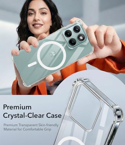 Image of Jkobi Shockproof Crystal-Clear Back Cover for Motorola Moto Edge 70 Fusion (Magsafe Wireless Support | Drop & Camera Protection | Hard Polycarbonate)