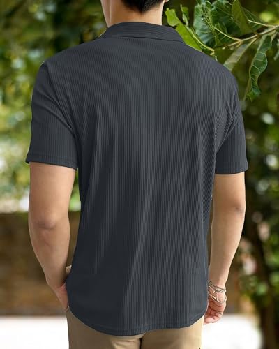 Image of I ENTERPRISE Cotton Blend Regular Fit Round Spread Collar Solid Short Sleeve T-Shirt for Men & Boys