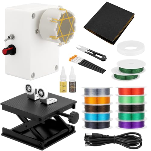 Teyva Daily 24pcs Fishing Rod Repair Kit Includes 10 Rod Wrapping Thread and 2 Wrapping and Winding Machine Set 2 Adhesive 2 Thread 1 Tape 5 Brush 1 Scissor 1 Sand Paper Fishing Building Winding Tool