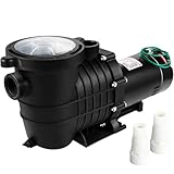 VEVOR 1HP Swimming Pool Pump, Dual Voltage 110V/220V, Circulates 5544GPH for...