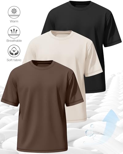 Image of Neer 3 Pack Big and Tall T-Shirts for Men L-7xl Tops | Large Casual Stretch Workout Tees, Short Sleeve Crewneck Oversized Shirts, Classic Summer Outfits, Comfy Basic Loose Clothes